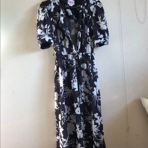 Black dress with white flowers